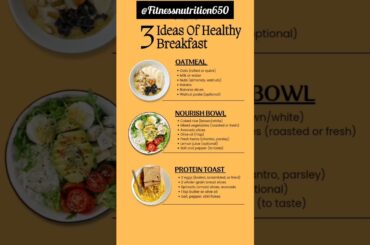 3 ideas Of Healthy breakfast || HealthyBreakfastIdeas||#NutritiousBreakfast #FitnessFood #shorts