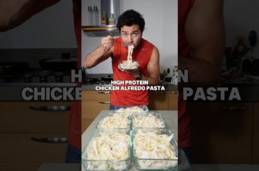 Chicken Alfredo Pasta High Protein Meal Prep #mealprep #food #protein #highprotein