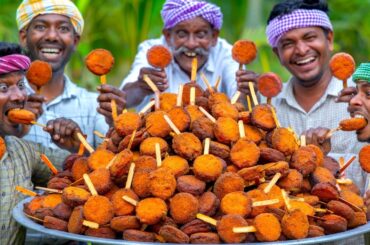 CANDY CHICKEN | Chicken Popsicle | Crispy Chicken Snack Recipe Cooking in Village | Bread Recipe