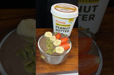 Healthy Peanut Butter Smoothie ASMR #shorts #food #cooking #asmr #recipe #crunchytreats
