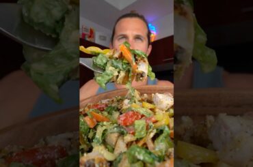 456 Calorie Chicken Caesar Salad #caesarsalad #airfryer #lowcalorie #highprotein #macrofriendly