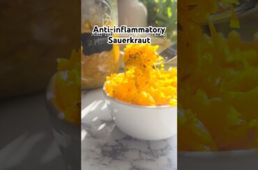 Two tablespoons in the morning helps support gut health.  Anti-inflammatory Sauerkraut #shortsfeed