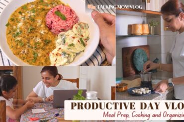 Productive Day Vlog | Meal Prep Ideas, Cooking Healthy Lunch & Easy Snack for Kids| Indian Homemaker