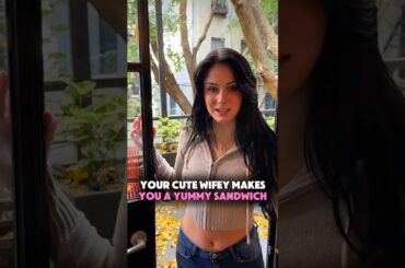 Your cute wifey makes you a healthy sandwich!