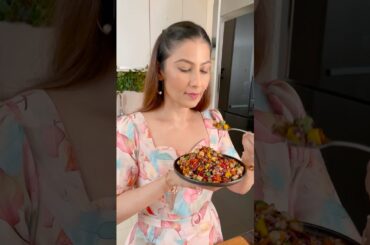 High protein, high fibre, weightloss salad recipe - Quinoa mango salad and balsamic vinegar dressing