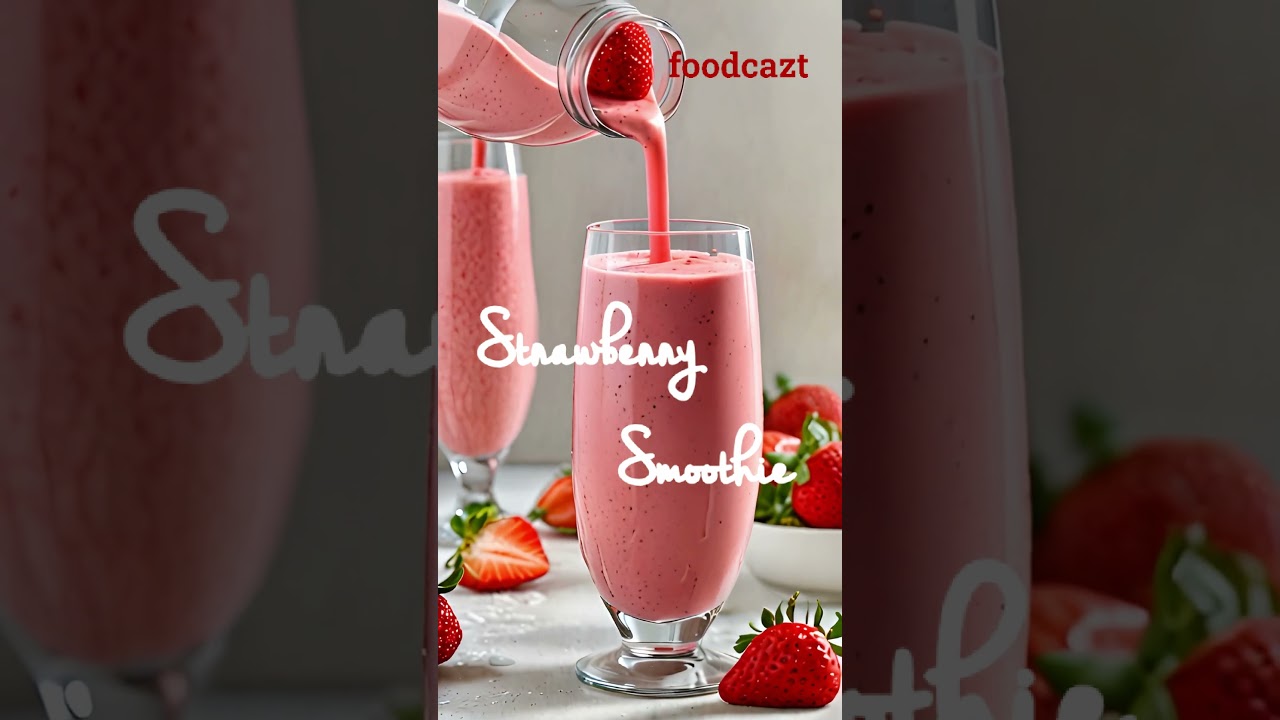 Strawberry Smoothie I Easy Smoothie Recipe I Breakfast Recipe I Healthy Snack Recipe I Foodcazt Strawberry Smoothie I Easy Smoothie Recipe I Breakfast Recipe I Healthy Snack Recipe I Foodcazt
