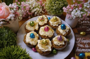 So Soft, Moist, Tasty! Healthy Carrot Cake Muffins. Simple Recipe