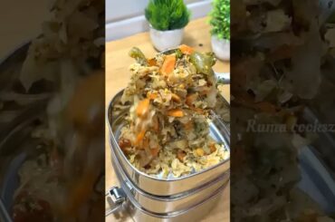 Lunch Recipe: Rice n mulangi kulambu | cabbage poriyal n fruit #shortsfeed #lunchbox #lunchideas