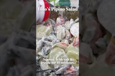 Lolo's Pipino Salad Recipe.  #cooking #delicious #mamasguiderecipes #cucumber #healthysalad