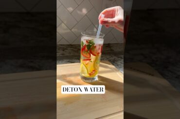 DETOX WATER #detoxwater #fruit #lemonwater #recipe #shorts #asmr #flavoredwater #healthy #summer