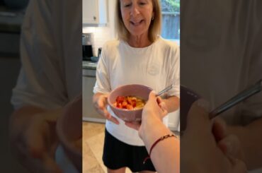 Made my mom a healthy breakfast so she can win her tennis tournament today !! Hahaha