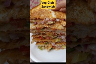 Veg Club Sandwich Recipe #sandwich #shorts #smishrakirasoi
