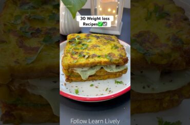 17/30 Weight loss Recipes | Dahi Toast Layer Sandwich with Green Chutney Recipe #breakfast #sandwich
