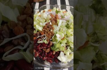 Aisa Salad Kabhi khaya hai? Viral Salad | Chicken Beans Chickpeas Ice Berg Cucumber Salad weightloss
