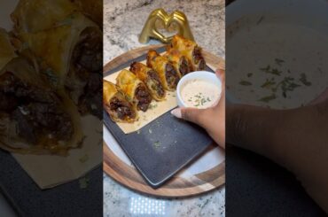 When you want a delicious appetizer, make these Philly Cheesesteak eggrolls!  #recipe #fyp