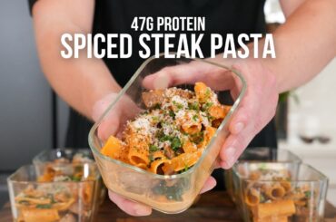 FAST High Protein Beef Pasta Meal Prep