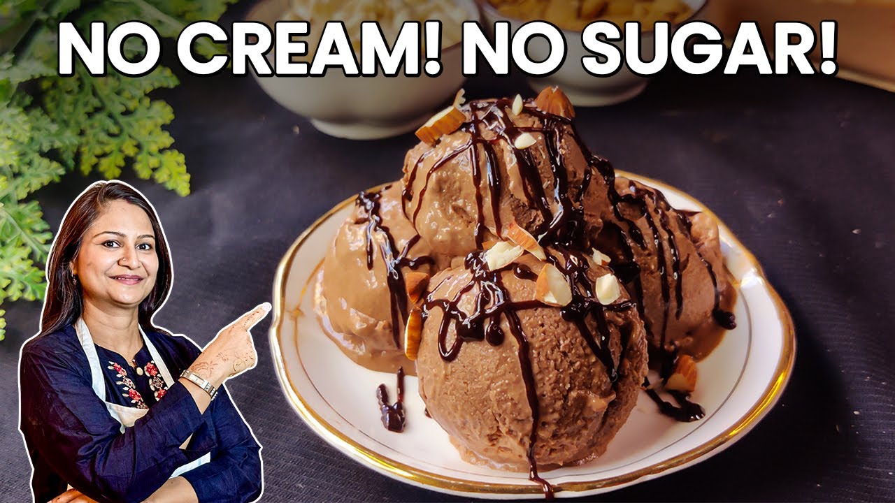 No Sugar, No Cream, No Banana, No Jaggery | Healthy Ice Cream Recipe | Diet-friendly Ice Cream No Sugar, No Cream, No Banana, No Jaggery | Healthy Ice Cream Recipe | Diet-friendly Ice Cream