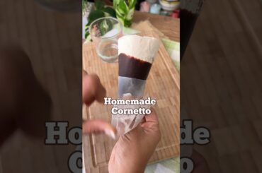 Homemade Cornetto !! Epic ice cream hack. Chocolate ice cream cone. Recipe in pinned comments