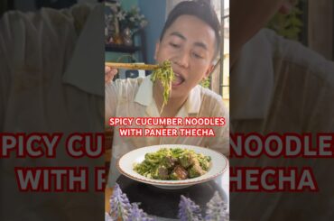 Paneer Thecha with Spicy Cucumber Salad Noodles Recipe|| Quick & Refreshing Healthy food#food