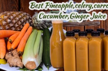 How To Make Healthy Pineapple,Carrot,Cucumber,Ginger Juice #juicerecipes #healthy#recipe#fruitjuice