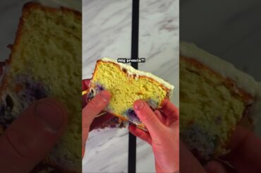 Low Calorie, High Protein Easy Starbucks Frosted Blueberry Loaf