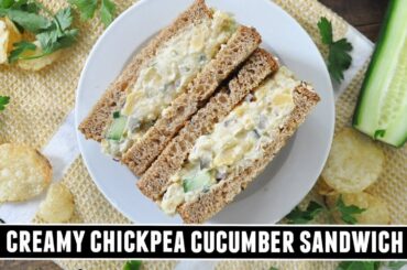 CREAMY Chickpea Cucumber Sandwich | HEALTHY 10 Minute Recipe