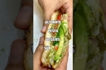Healthy veggie pesto Sandwich!! Layered, Loaded & Luscious! #pesto #sandwich #healthy #avocado #diy