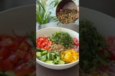 Healthy Lentil Salad #fypyoutube #recipe #shorts #lentils #salad #healthyfood #vegan