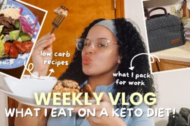 vlog | what I eat in a week on KETO + lunch ideas for work, low carb recipes & first week recap!