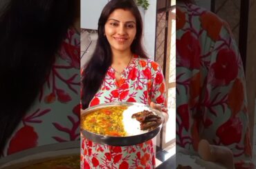 Poro saag with Chana dal recipe / Malabar Spinach - Healthy Lunch Idea's / mini rice thali #shorts