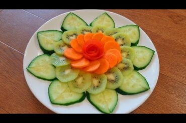 Cucumber,Tomato Art | Lovely Salad decoration idea | Easy Fruit Platter | Fruit salad, how to make