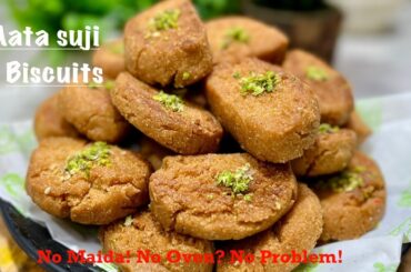 Healthy Aata Suji Biscuits | No Maida | Easy Homemade Cookies Recipe | sab tasty hai