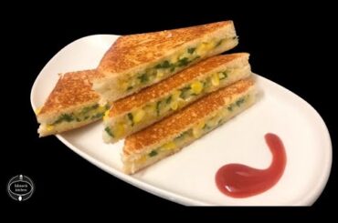 Protein packed Palak cheese corn sandwich | Best n healthy evening snack recipes