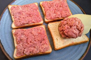 Just add ground beef to the breads! Simple dinner recipe!