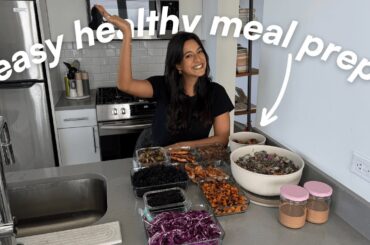 EASY + HEALTHY  MEAL PREP TUTORIAL | everything I cooked to set myself up for success on a busy week