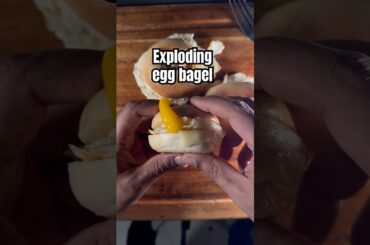 Best egg bagel recipe for breakfast or a healthy snack. #eggs #shorts #food #cooking #asmr
