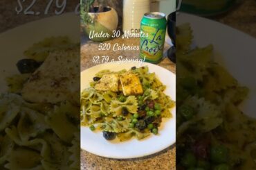 8 Ingredient Low Calorie Pasta and Tofu Dish! Under 30 Minute Healthy Recipe! Recipe in Description