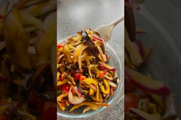 Air Fryer Eggplant Salad | Quick and Delicious/ #healthy #airfryer  #brinjal   #salad