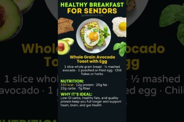 Healthy Breakfast for Seniors #HealthyBreakfast #SeniorNutrition #AvocadoToast