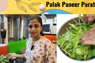 Palak Paneer Paratha | Healthy Dinner Recipes | North Indian Style Palak Paratha | Paneer Recipes |
