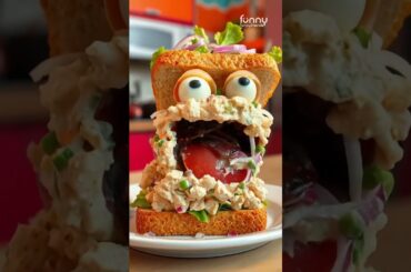 Funny Food Art: Salad Sandwich #shorts