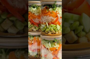 Spring Roll Salad Jars #plantbasedrecipes #healthylunch #highprotein