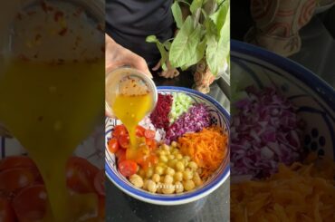 Simple healthy salad with a yum dressing