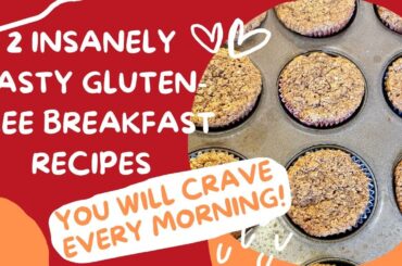 Gluten Free Breakfast Ideas- Healthy Baked Oatmeal and Oat Flour Banana Bread Muffins