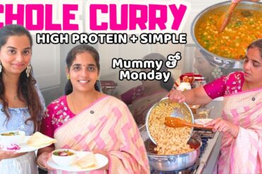 amma tho high protein chole curry: healthy lunch box chicpeas recipe |Telugu Family Vlogs in USA|A&C