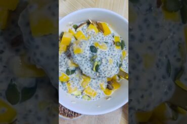 Oats mango chia pudding | #healthydinner #healthybreakfast #mangochiapudding #shorts