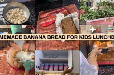 Healthy Banana Bread Recipe | Terrace Plants Reset | Kids Lunchbox Ideas | Happiness Is Homemade