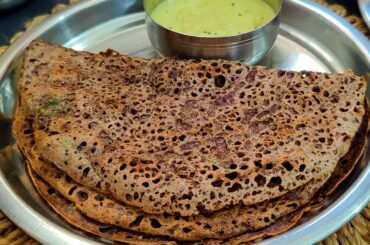 instant 5 min breakfast recipe/morning recipe/healthy breakfast ideas/ragi flour recipes/ragi dosa