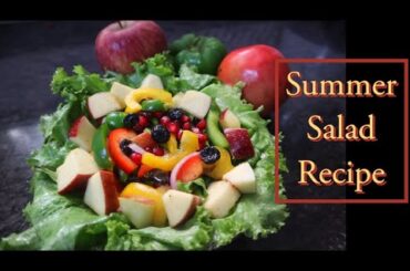 Healthy Summer Salad Recipe | Apple, Bell Pepper, Pomegranate & Berry Salad | Easy & Refreshing!
