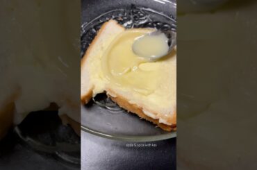 Tried Viral Breakfast Bread with butter and tea #food #foodforfoodies #shortsfeed #ytshorts #yt #tea